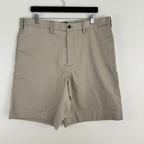 Eddie Bauer Shorts Men's 38 Tall Khaki Tan Preppy Tailored Flat Front 10" - Picture 1 of 9